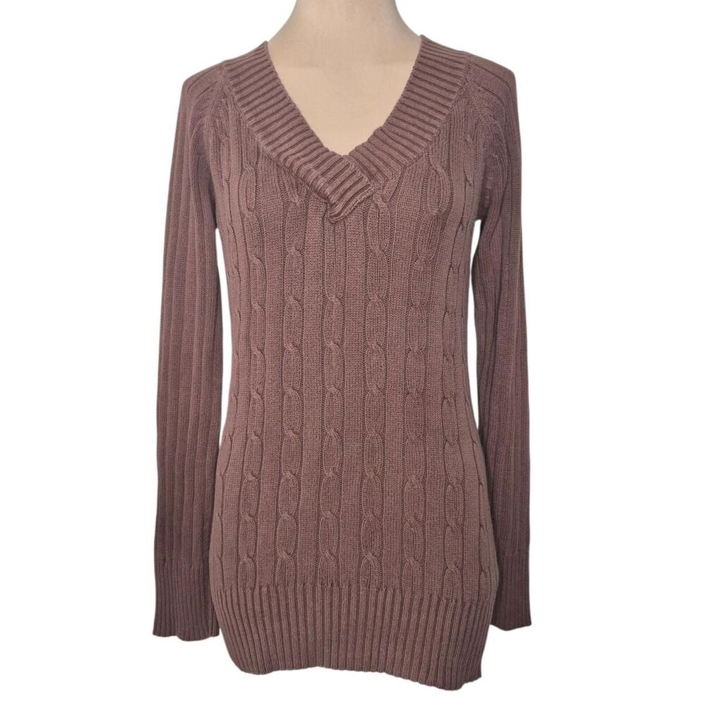 Steve & Barry's Brown Longline Cable Knit Sweater Vintage Y2K Size Large